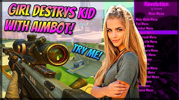 GIRL AIMBOT TROLLS A CONFUSED KID WITH A MOD MENU! (Black Ops 2 VOICE TROLLING)