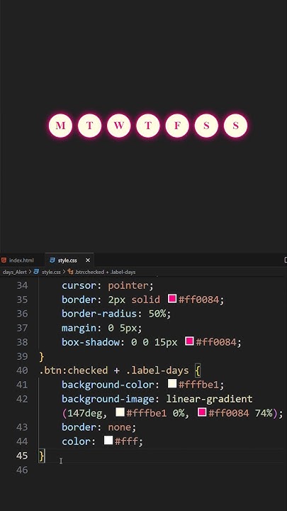 Days alerts easy code using Html Css only - YouTube