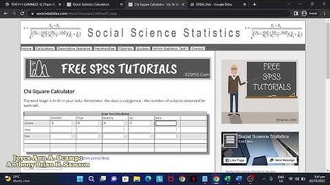 Chi-Square Correlation using an online calculator