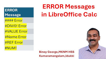 Types of Error Messages in  LibreOffice Calc-Important Question for Examination