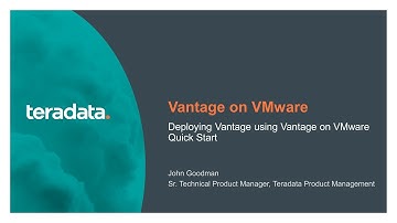 Self-Deploy Vantage with Vantage on VMware Quick Start