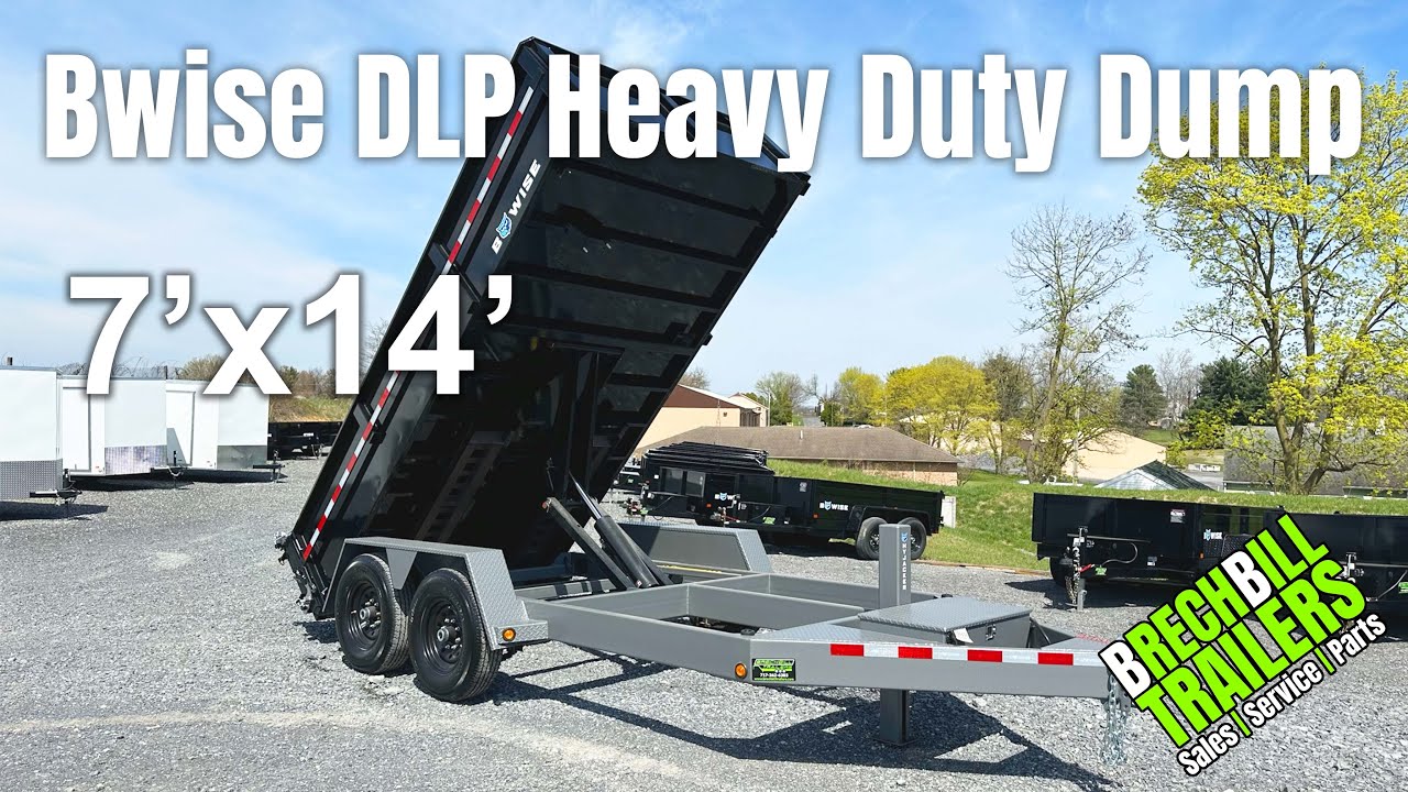 BWISE - 7x14 Heavy Duty Dump Trailer - Hydraulic Jack - DLP14-15