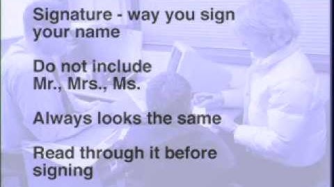 Read Write Now 1 Programme 8 Learning Point 5 - When Signing a Form