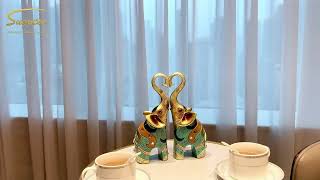 sugutee Good Luck Elephant Decor for Home, Large Gold Elephant Statue for Home Decor, Small Elephant screenshot 4