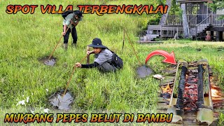 Nekad Mancing Belut Besar Dikolam Villa Terbengkalai. Mukbang Pepes Belut dalam Bambu. Eel Fishing