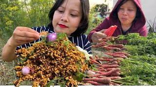 HARVESTING CARROT ||TRADITIONAL EVENING SNACKS OF MANIPUR ||  CHENG KABOK SINGJU❤❤❤