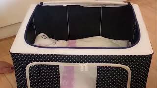 Folding Storage Box Non Woven Fabric With Zipper Moisture-proof Clothes Storage Box