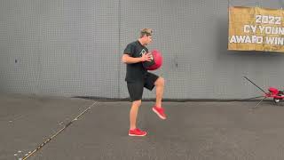 Large Med Ball Drill: How to Improve Pitching Mechanics & Velocity [P1 Wide Stretch Throw]