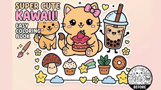 SUPER CUTE! Easy Way to Color Kawaii Cat & Boba (Coloring Book) SUPER CUTE! Easy Way to Color Kawaii Cat & Boba (Coloring Book)