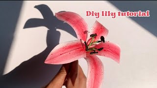 DIY Lily Tutorial | How to make Lily using masking tape | Diy paper flowers tutorial