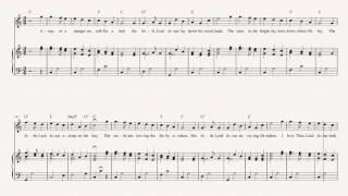 Video thumbnail of "Violin  - Away in a Manger - Christmas Carol - Sheet Music, Chords, & Vocals"