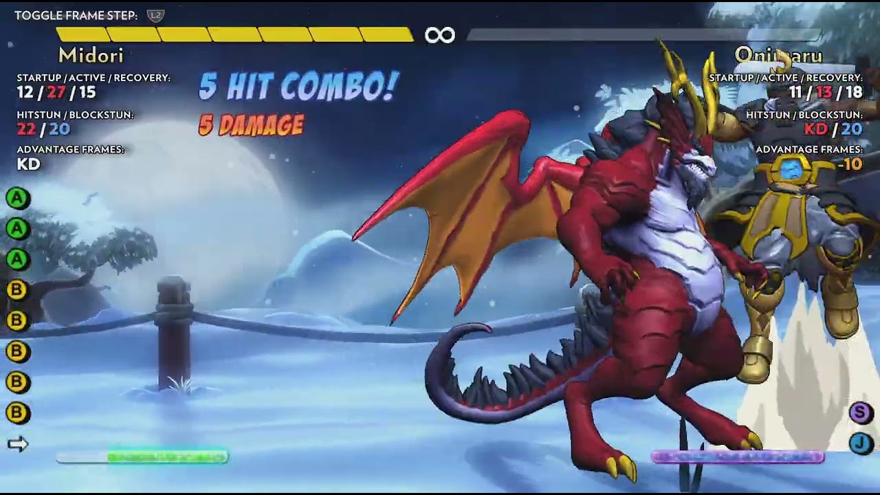 Fantasy Strike - Midori + Midori's dragon form combos