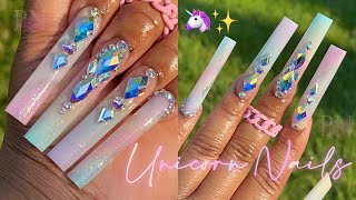 UNICORN BLING NAILS 🦄💎✨ | CHIT CHAT 💖