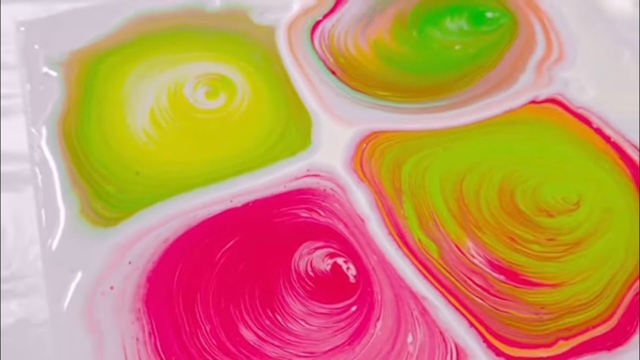 Fluid Art Acrylic Pouring Technique | Multiple Unique Tree Ring Pours ...