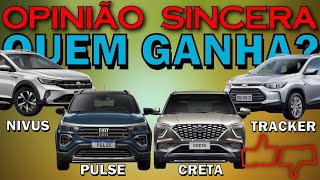 Qual o melhor SUV 1.0 Turbo? Comparativo entre Fiat Pulse, VW Nivus, GM Tracker e Hyundai Creta!