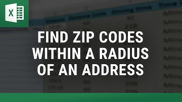 Find Zip Codes within a Radius of an Address in Excel