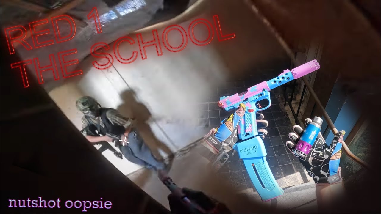 RED 1 THE SCHOOL AIRSOFT SITE!! PART 1 INDOORS. with AAP 01. incudes
