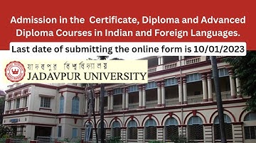ADMISSION IN EVENING LANGUAGE COURSES, 2023 I Jadavpur University