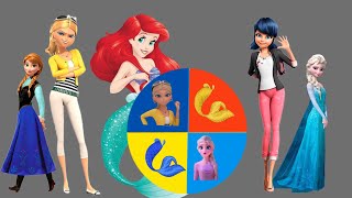 Frozen: Elsa Anna, Miraculous Ladybug Chloe Glow Up: Into Mermaids Disney Princesses Transformation