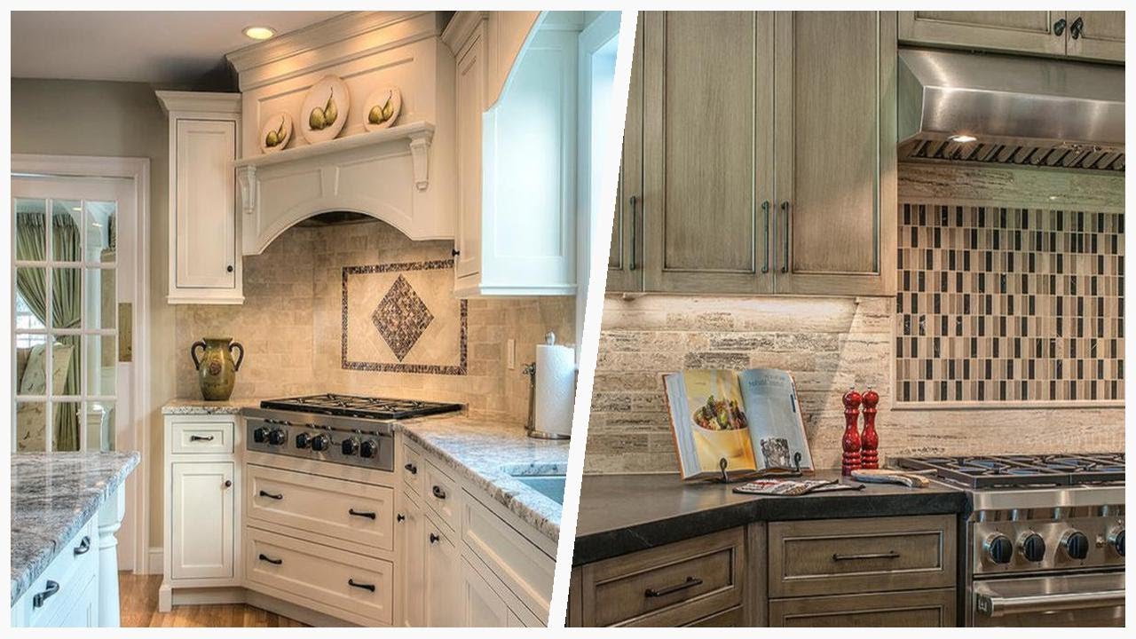 75 Kitchen With Beige Backsplash And An Island Design Ideas You'll Love ...