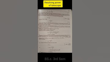 Resolving Power of a Telescope || BS.c. || Optics & Laser Physics || P.U.Chd || P.C.B.M.K.