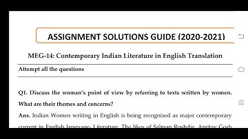 MEG 14 Ignou Solved Assignment