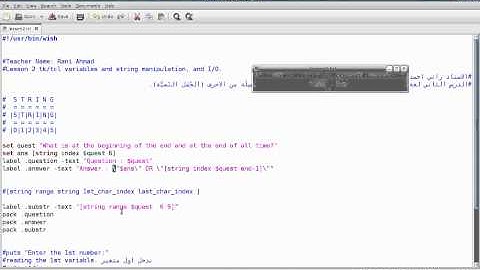 Programming in Tcl/Tk Lesson 2: Variables and string manipulation, and I/O.(English Version)