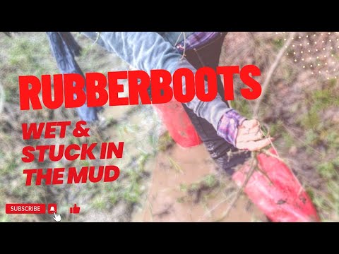 ★Red Rubberboots Stuck In The Mud & Wet ᴴᴰ