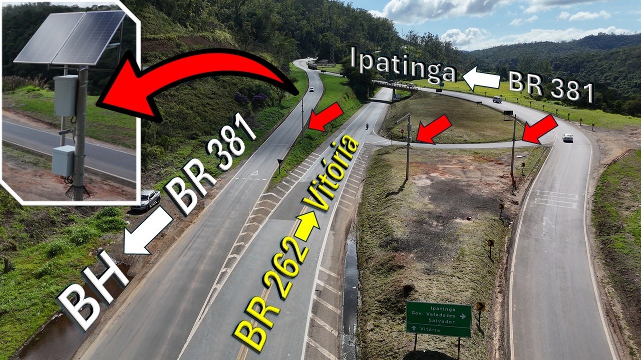 João Monlevade MG - FORAM INSTALADAS CÂMERAS na INTERSEÇÃO das BR 381 com a BR 262!