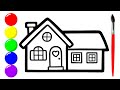 Coloring House for Children and Toddlers | Drawing, Painting, Markers