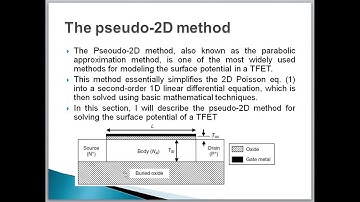 ModelingTutorial 2, Analytical Modeling of a Single gate SOI Tunnel Field Effect Transistor (TFET)