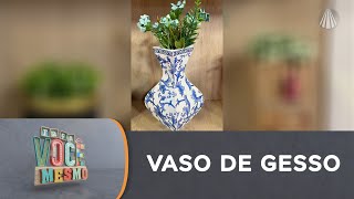 Faça um lindo vaso em gesso e decoupage reaproveitando caixa de leite