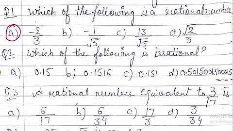 Chapter 1 Number System MCQ class 9