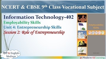 Role of Entrepreneurship Session 2 of Unit 4 Employability Skills 9th Class Information Technology