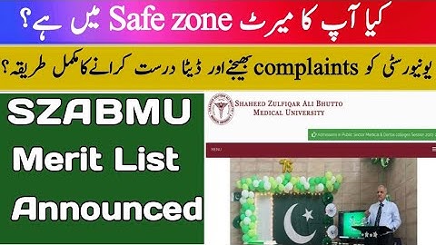 SZABMU merit list 2022/SZABMU first merit list 2022/SZABMU merit list announced 2022