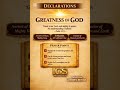 DECORATION FOR TODAY: GREATNESS OF GOD. #DECLARATION#GREATNESS#PRAYER#IGS#FIRE#GODWINSENYO