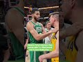 Jayson Tatum with T.J. McConnell &amp; Tyrese Haliburton postgame 👏 #shorts