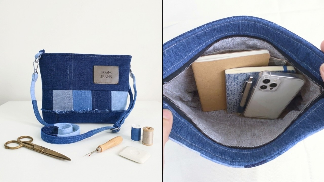 Upcycle Lab Amazing DIY Denim Bag From Old Jeans - Don't Throw Away Old Jeans ...