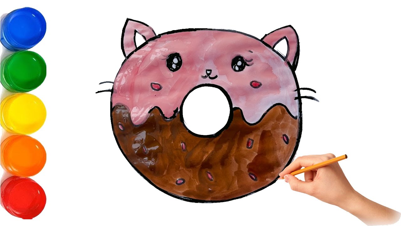 How to Draw a Cute Chocolate chip cookie Simple & Easy for Kids - YouTube