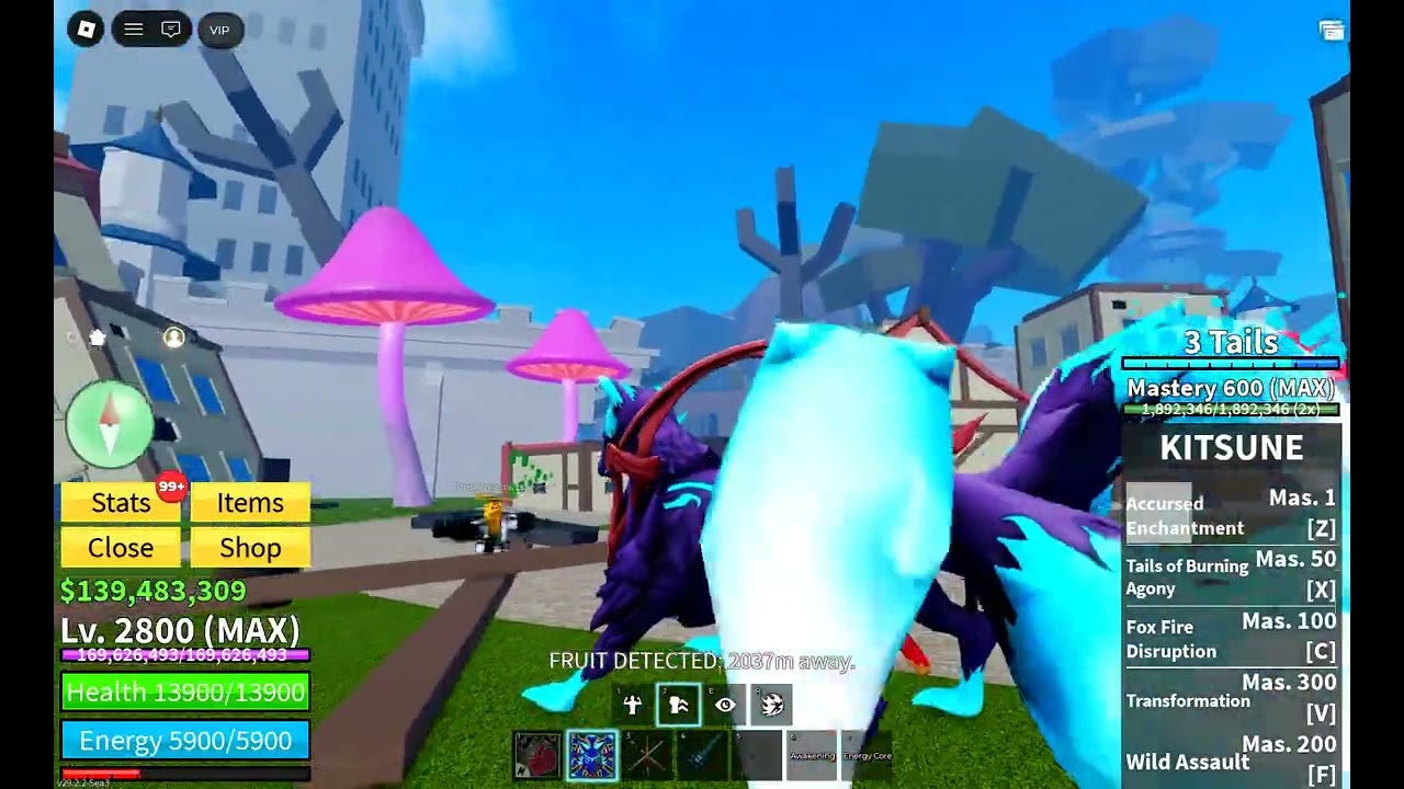 showcase the original kitsune fruit in blox fruit