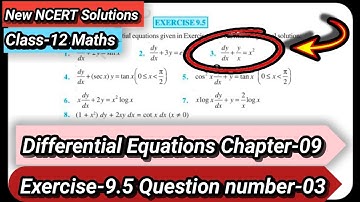 Ncert Class 12 math Differential Equation Exercise -9.5 QN-3 ex 9.5 solutions ncert maths