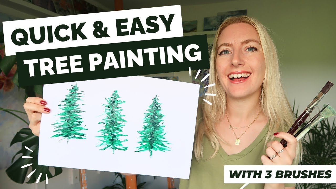 Quick Easy Tree Painting With 3 Brushes Acrylic Art Tutorial YouTube quick-easy-tree-painting-with-3-brushes-acrylic-art-tutorial-youtube