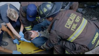 Brettsey - Chicago Fire - 6x02 Pt.2 - Firefighter trapped under a car