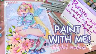 🍭Relaxing Coloring Process/Arrtx alcohol markers