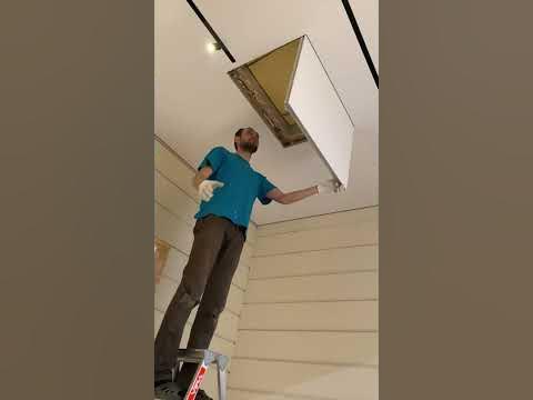 Люк в натяжном потолке - YouTube