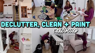 DECLUTTER, CLEAN + PAINT WITH ME // CLEANING MOTIVATION // TIME TO GO THRU THE KIDS CLOTHES 