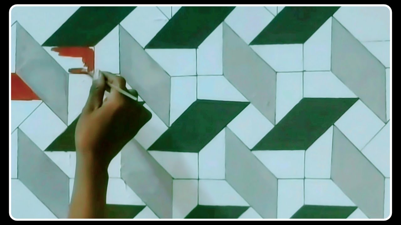  3d  wall painting simple Lukisan dinding  3d  sederhana  