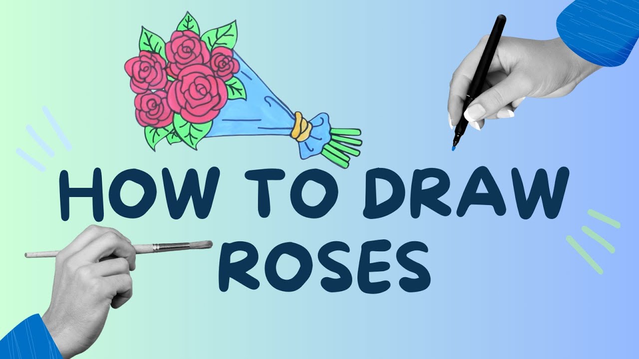 *EASY* Draw & Paint a Bouquet of Roses | Learn to Draw a Rose | How to ...
