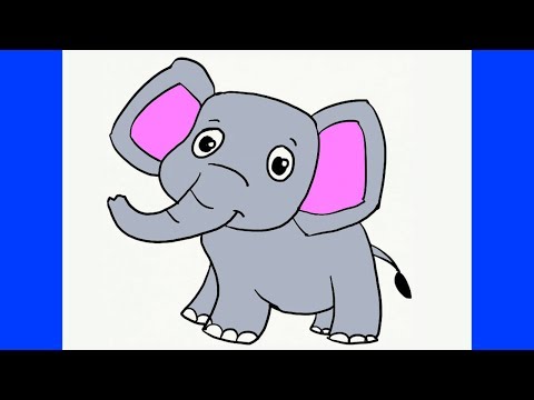 איך לצייר פיל חמוד