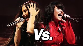 demi lovato used to sing sorry not sorry better??? (tmylm tour vs. holy fvck tour analysis)